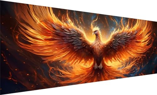 Diamond Painting XXL 120x40 cm, DIY Phönix Diamant Painting Bilder, 5D Flamme Diamant Malerei Set, Diamant Kristall Strass Kreuzstich Painting, Diamond Painting Erwachsene Zimmer Deko Geschenk L-0