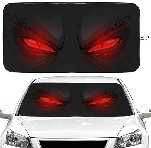 Red Eyes Car Windshield Sun Shade Foldable Sunshade Front Window Cover Sun Visor Protector Accessories (59x27.5 inches)