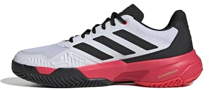 Adidas Hombre Courtjam Control 3 Tennis Shoes, FTWR White/Core Black/Lucid Red, 44 EU