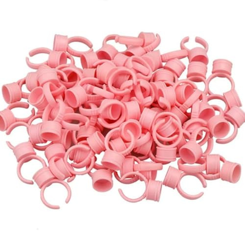 KOMUNJ Lot de 100 anneaux pour encre de tatouage - Support pour tatouage et extensions de cils - Taille M
