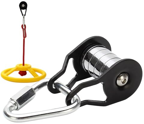 Slacklines Kinder Umlenkrolle | Umlenkrolle Stahlseil-Slider Rolle | Stark Belastbares Trainingszubehör mit 5 Rollen | Multifunktionale Riemenscheibe für Rasen, Garten, Park, Hinterhof, Zuhause