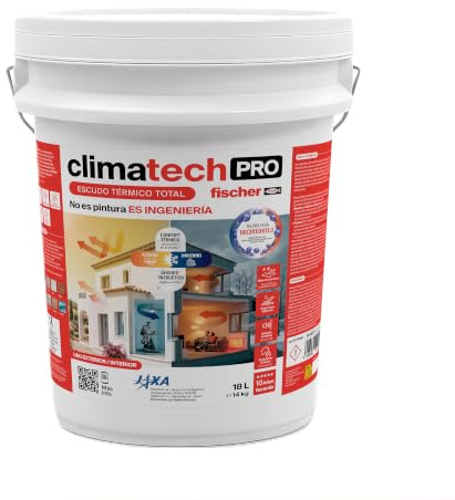fischer - Climatech Pro - Escudo Térmico Total, Aislante Térmico Reflexivo Exterior e Interior para Pared, Techo, Tejado, Fachada o Habitación (18 L)