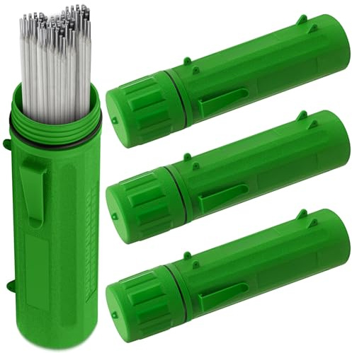 Zonon 4 tubos de almacenamiento para varilla de electrodo de 14 pulgadas, resistentes al aire e impermeable, soporte para varilla de soldadura para recipiente (verde)