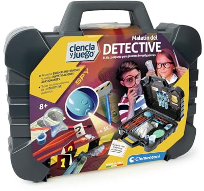 Clementoni - Detektivkoffer, Wissenschaft und Mysteriumsspiel für Kinder, Erforschung von Kriminalszenen und Entdeckung des Schuldigen - ab 8 Jahren - 55566