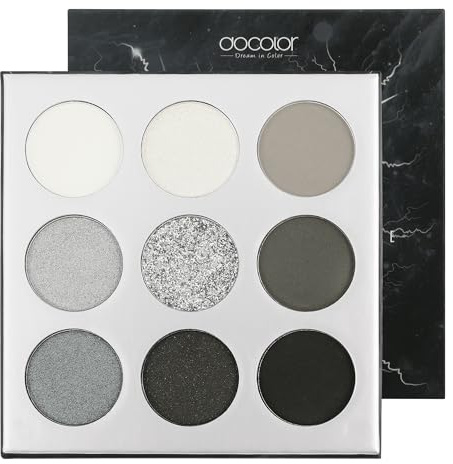 Docolor Lidschatten Palette Schwarz Edelstein Make Up Palette Vegane Formel 9 Farben Hochpigmentierte Matte Schimmernde Nackte Rauchige Glitzernde Creme Langlebige Wasserdichte