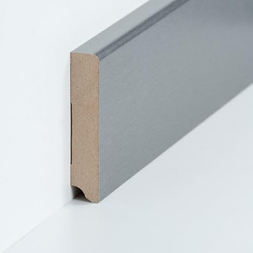 PROVISTON - Battiscopa in MDF, 19 x 96 x 2500 mm, anima in MDF, per incollare, viti e chiodi, 62,5 m, 25 pezzi