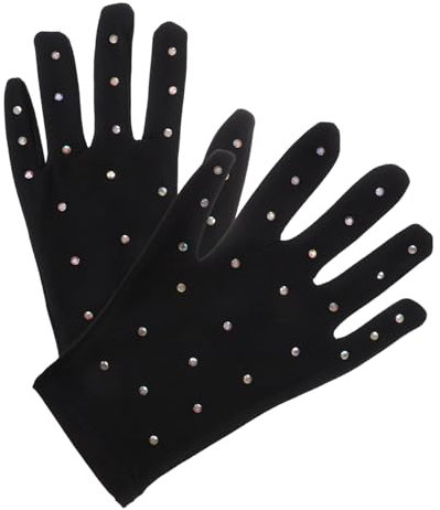 KITANDOVE 1paar Eiskunstlauf-Performance-Handschuhe Mit Strassverzierung Dekorative Party Und Bühnenhandschuhe Für Mädchen Und Für Auftritte Und Feiern