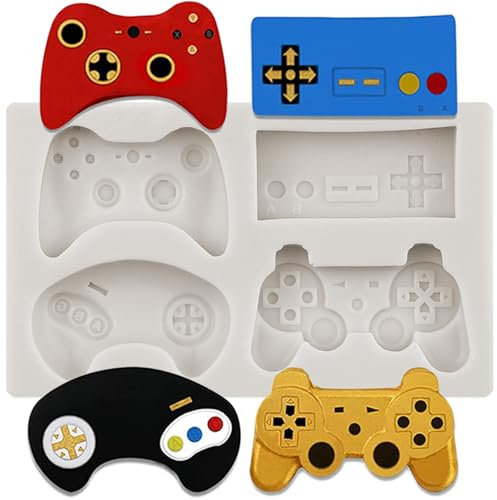 CANYANGMOLD Game Controller Silicone Molds Video Game Controller Molds for Cupcake Toppers Fondant Chocolate Cake Decoration Polymer Clay