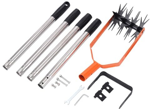 Coltivatore rotante, Motozappa da giardino manuale, Allentatore del terreno per carichi pesanti, Coltivatore con impugnatura antiscivolo, Aeratore manuale per prato, Utensile rotante da giardino durev