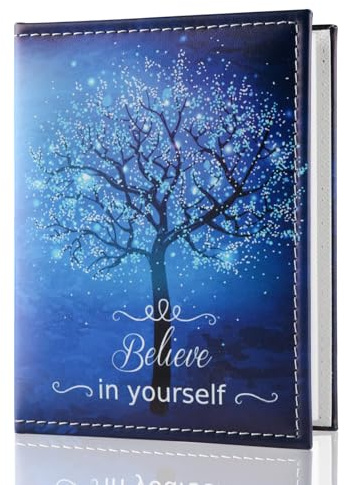 HAYHOI Photo Album 4x6 Photos （10x15 cm） 52 Photos Small Mini Capacity Vegan Leather Cover Photo Album, Portable Wallet Photo Album for Family Wedding Girls (Tree)
