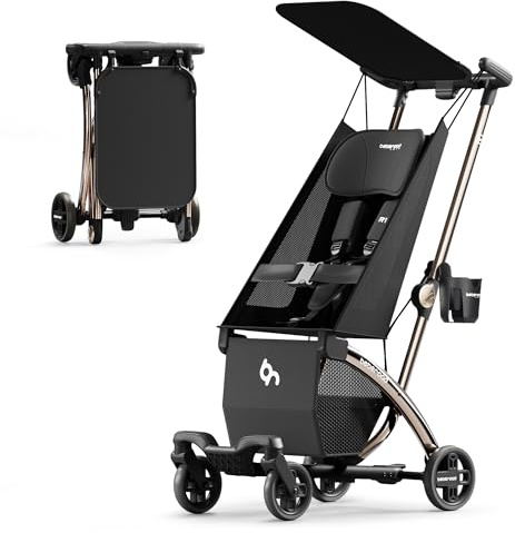 Beberoad R1 Auto-Fold Reise-Kinderwagen für Flugzeug, ultrakompakter Kinderwagen, Buggy für Babys, Kinder, Kleinkinder ab 6 Monaten, leichter Baby-Kinderwagen, Trolley-Kabine, zugelassen, nur 5,2 kg,