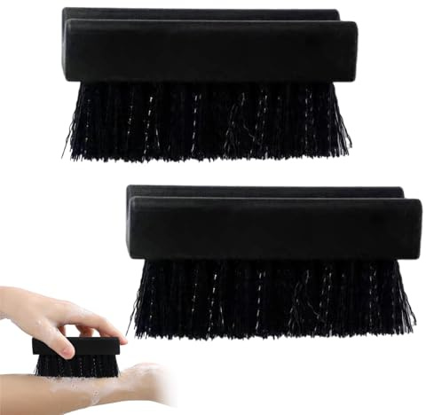 2PCS Heavy Duty Nail Scrubber Black Handle Grip Nail Brushes for Men