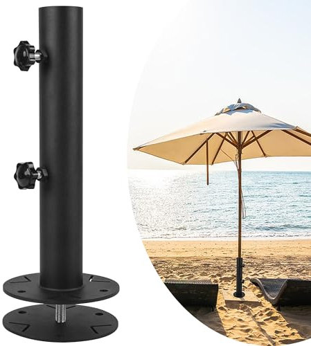 VANROUG Universal Granite Umbrella Stand Tube, Stone Umbrella Tube Base for Outside, Heavy Duty Parasol base, Umbrella Pole Mount Stand Tube Set, Table Umbrella Tube Bracket, DIY Umbrella Stand Parts