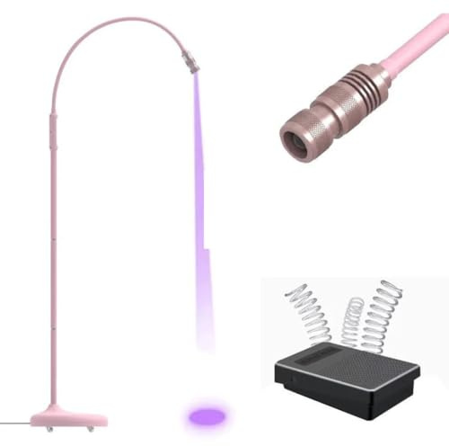 Lampada UV led 5W per extension ciglia LUV BEAM System Fotopolimerizzante, LED Light per UV Colla per Ciglia finte. Lampada da terra con le ruote e pedale per Estetista Strumenti Lashmaker