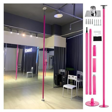 Pole Dance Stange Abnehmbare 45 mm mit fester Platte und Verlängerungszubehör, rotierende statische Tanzstange for Zuhause, Schlafzimmer, Apartment, Club, Fitnessstudio(3.2M-3.6M(10.5ft-11.8ft))