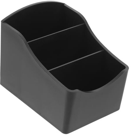 Holibanna Organizer Bustine di Zucchero e Caffè Piccolo Contenitore per Condimenti da Caffè in Plastica Scatola Porta Bustine e Bicchieri per Uso Domestico Design Minimalista Nero a 3 Scomparti