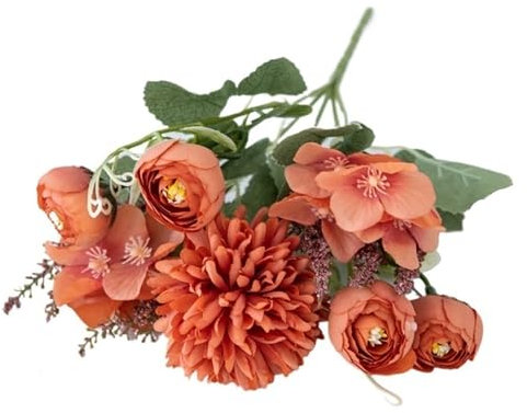 Hortensia Artificielle, Fleurs Artificielles Lot de 3 fleurs artificielles en soie, hortensia, rose thé, protection UV, vase for la maison, bouquet de mariée, couronne de festival, boîte de bricolage(