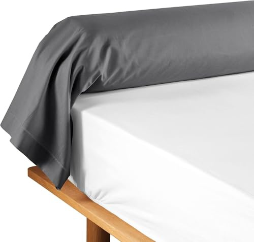 Promo Linge - Taie de Traversin 85x185 cm Lina – 100% Coton Doux et Respirant – Entretien Facile – Confort Naturel – Certifié Oeko-TEX – Housse Traversin Lit Adulte ou Enfant (Gris Anthracite)