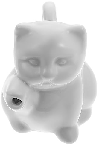 Jarra Blanco Leche Forma 50ml Color de Animal de Cerámica | Acabado Liso y Tacto Cómodo, Diseño Simple y Decorativo, Estructura Resistente y Fácil de Guardar
