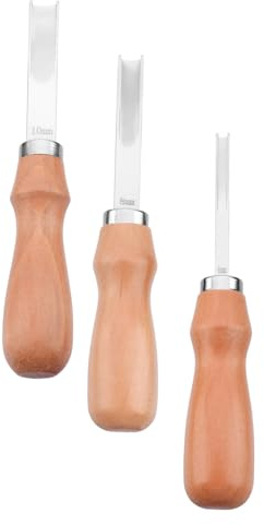 LIFKOME Sattelleder-Schälmesser 3-Teilig Lederkanten-Schäl- Und Abschrägungswerkzeug Mit 4/8/10 mm Klingen Manueller Lederspalter Für Lederbearbeitung Geldbörsen Gürtel Und Schuhe