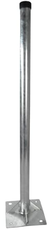 Koscom Stahl Standfuß 100 cm | 48 mm Rohrdurchmesser | rostfrei | robuster und freier Standfuß | Stabiler Sockel für Satellitenschüssel & Antennen