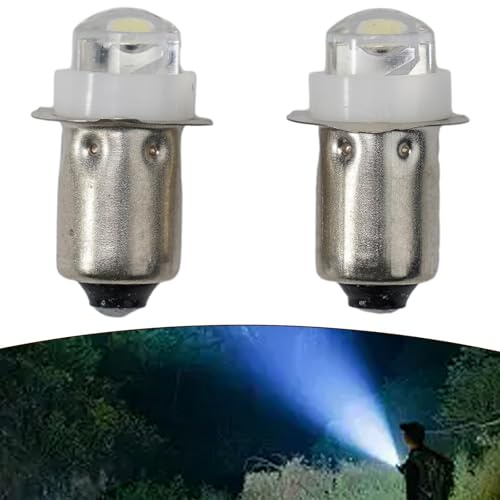Generic 2 Bombillas LED Blancas De Repuesto Para Linterna De 3 V, 4,5 V, 6 V, 0,5 W, 6000 K Con Base P13.5S, Ángulo De Haz De 180°, Larga Vida Útil De Hasta 30.000 Horas