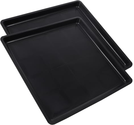 KJHBV Haustierkotwannen 38x38x2,5cm 2 Stück Kunststoff Schwarz Verschleißfest und Geruchsresistent als Zubehör für Hundekäfige und Haustierbetten