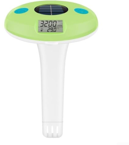Medidor digital de salinidad para piscina y termómetro flotante, sensor inalámbrico de calidad de agua con pantalla continua para sal, -9990