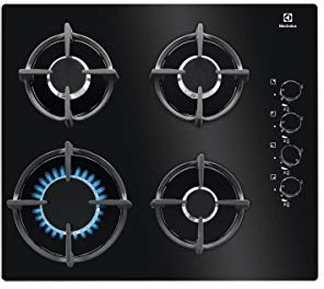 Electrolux KGG6407K plaque Noir Intégré Gaz - Plaques (Noir, Intégré, Gaz, Verre-céramique, 1000 W, Rond)