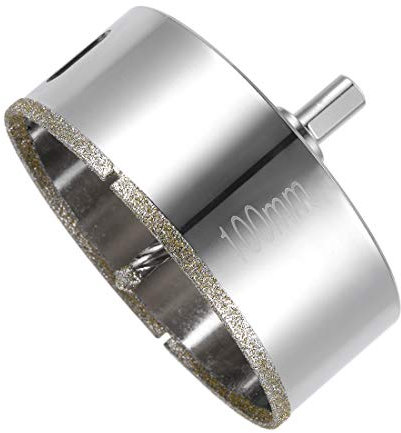 sourcing map Diamond Drill Bit 100mm Glass Hole Saw Core Drill Bit with Spotting Drill Bit for Ceramics Porcelain Tile Bottles Pots Brick