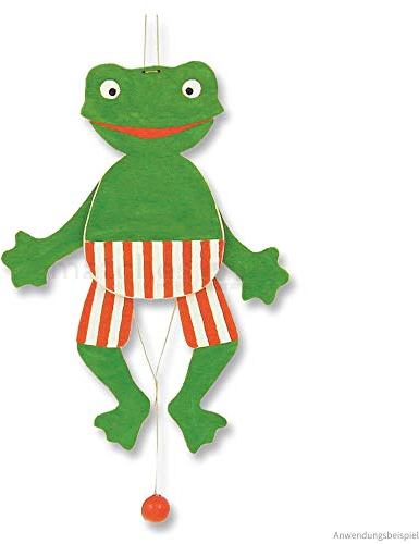 matches21 HOME & HOBBY Frosch Hampelmann DIY Holz Bastelset für Kinder ab 9 Jahren Laubsäge-Bausatz