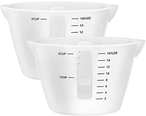Gartful 500ml Large Silicone Measuring Cups, 2-Cup Resin Mixing & Pouring Cups for Epoxy, Resin Jewelry Making, Nonstick Reusable Craft Measuring Cups, 16 oz, Set of 2