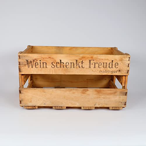 Palatina Werkstatt - alte stabile Weinkiste aus der Pfalz - mit orignal Schriftzug und Aufdruck (1 Kiste)