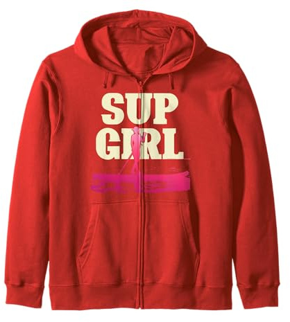Stand Up Paddleboarding Women Girls Paddleboarder SUP Zip Hoodie
