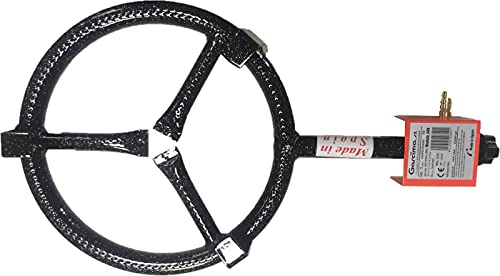 Garcima Brûleur à gaz butane en métal noir émaillé, 9,8 x 30 x 51 cm, spécial paellas, avec variateur d'intensité et homologué (Ø 30 cm)