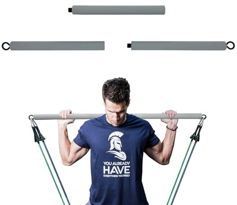 SENPIN Resistance Band Bar Attachment, Tragbare Pilates Bar Home Gym Resistance Training Equipment 26 oder 39 Zoll