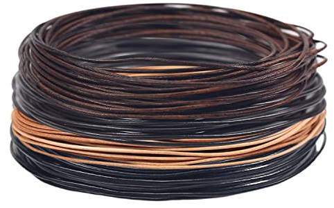 RUBY Unos 20m x 1mm Cuerda Cuero para Manualidades,Cordón de Cuero Genuino,Cordon Cuero para Colgante época,Cordones Redondos para Bisuteria DIY,Cordon Cuero de Vaca,Tiras de Cuero(4 colores-1mm)