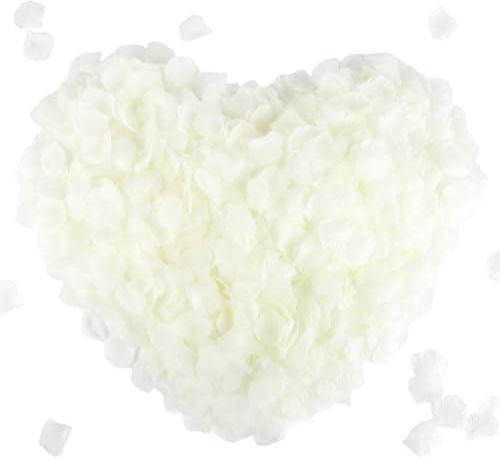 Code Florist Lot de 2200 pétales de Rose en Soie pour décorations de Mariage (Ivoire)