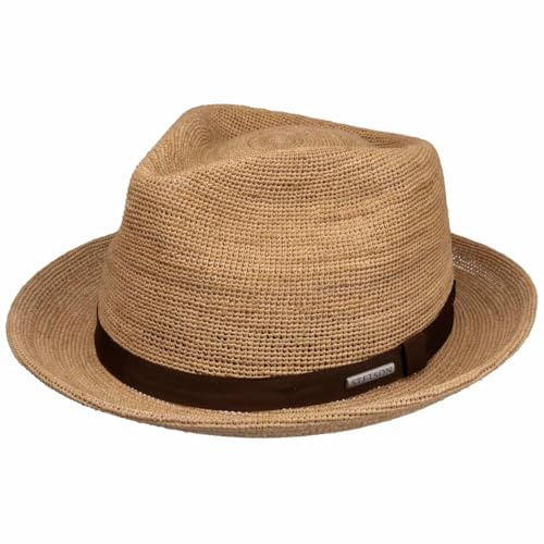 Stetson Sondova Crochet Raffiahut Naturfarbener Stroh Hut Player Hut Herren Damen Frühjahr Sommer