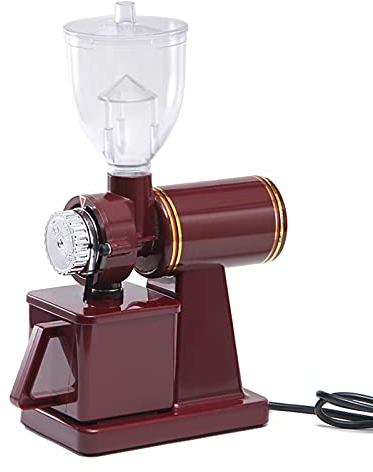 NOALED Broyeur à café électrique Moulin à café réglable en Grains de café avec 8 réglages de mouture, pour Expresso, café Goutte à Goutte, Presse française et café percolateur,Rouge,110v