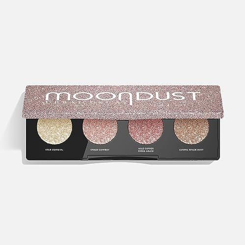 Urban Decay Space Rider Moondust Quad Eyeshadow Palette, 4 Glittery High-Pigment Shimmers, Vegan Formula, Built-In Mirror