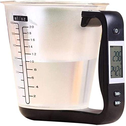 WWFAN Cuisine numérique Verre à mesurer électronique Échelle de pichet domestique Scales avec écran LCD Mesure Temp Mesure Numérique Cuisine Cuisine Cuisson de Mesure