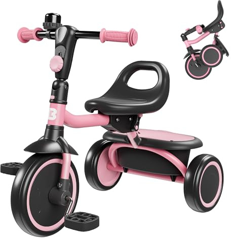besrey Tricicli per bambini dai 24 mesi ai 5 anni, triciclo per bambini da 2 a 5 anni, triciclo per bambini, regalo e giocattoli per ragazzi e ragazze, tricicli per bambini