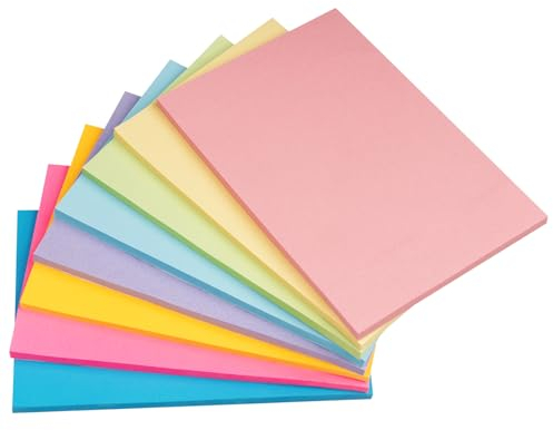400 Stück Groß Haftnotizen 100x150mm, Notizzettel Groß Bunt Selbstklebende Klebezettel, Sticky Notes zum Markieren von Seiten für Büro, Studie, Hause (8 Farbe)