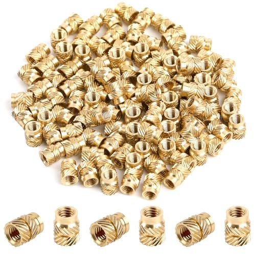 120PCS 3D Printing Brass Nuts M3x4x5mm Threaded Insert Knurled Brass Nuts M3 Female Thread Knurled Heat Embedment Nut Inserts for 3D Printing Parts Automotive Plastic Shell
