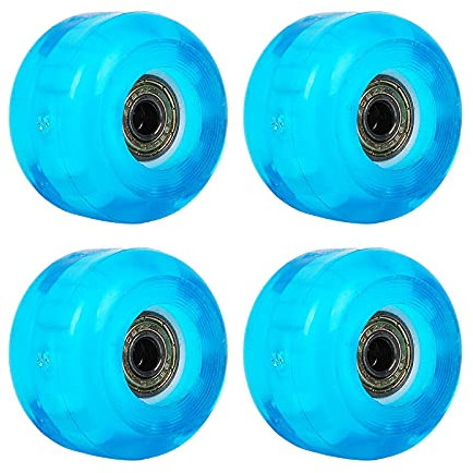 Skate-Räder, Skate-Ersatzräder, Skateboard-Räder, Rollschuh-Räder, Skate-Roller-Räder, Kugellager, Skateboard-Longboard-Ersatz, Kinder, Erwachsene, Skateboarding, Roller-Zubehör, leuchtend(Blue)