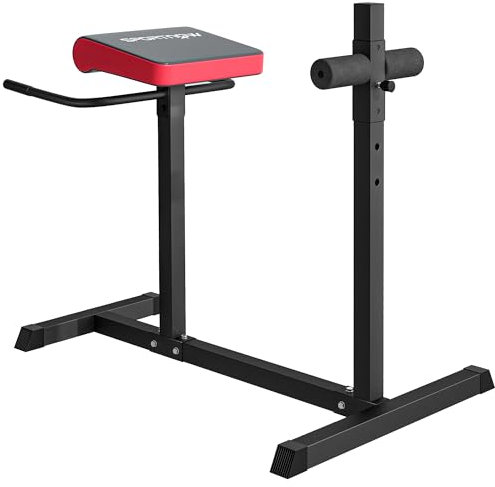 SPORTNOW Rückentrainer, 6-fach höhenverstellbar Bauchtrainer mit verstellbarer Beinrolle, Fitnessgerät für Zuhause, Stahl, Schwarz