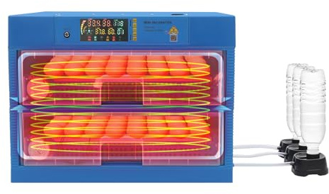 128 Eier Brutautomat Vollautomatisch Brutmaschine, Intelligenter Inkubator, inkubatoren für geflügeleier, mit Einstellbare Temperatur und Luftfeuchtigkeit, Automatischem Eierdrehen, Eier-Schießlicht