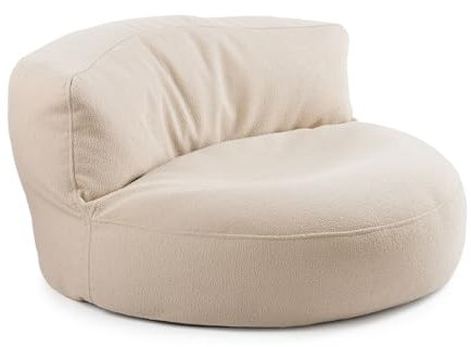Lumaland Sitzsack Lounge Sofa aus der Teddy-Reihe | Indoor Bean Bag mit Füllung – für Erwachsene & Kinder | Mini-Sofa inkl. EPS Perlen | Sitzkissen zum Sitzen & Liegen – 90x50x30 cm