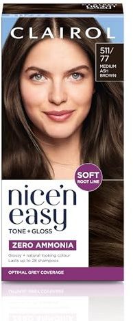Clairol Nice'n Easy Tone+Gloss Semi Permanent Hair Dye - 511/77 Medium Ash Brown